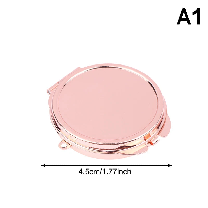 Mini Folding Makeup Mirror Keychain – Double Sided Metal Compact Makeup Mirror Qst A1