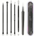 6-Piece Blackhead Remover & Blemish Extractor Tool Kit Skin Extractor Tool Qme 6PCS Black