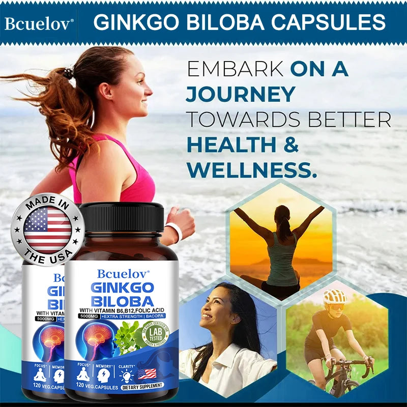 Ginkgo Biloba Capsules – Memory, Focus & Cognitive Support Herbal Supplement Qst