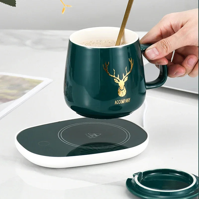 Electric Smart Thermostatic Mug Warmer Coaster – Home & Office Mug Warmer Coaster Qme