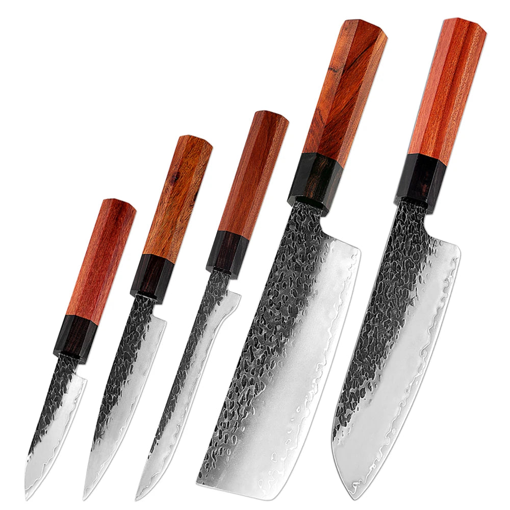 XITUO Chef Knife Set 1-5PCS 5Cr15Mov Stainless Steel Sharp Chef Knife Set Qst 5PCS Knife