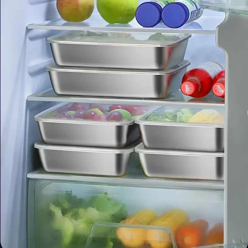 Stainless Steel Airtight Lunch Box – Rectangle Food Container Food Storage Container Qme