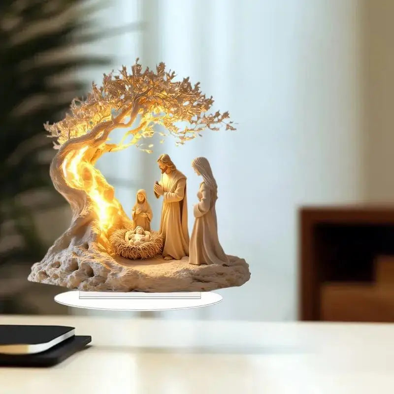 Acrylic Christmas Nativity Scene 2D Ornament & Desk Décor Christmas Ornament Qme Default Title