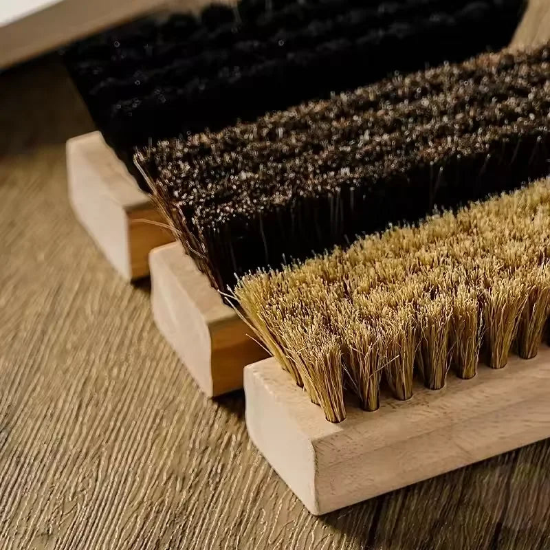 Solid Wood Shoe Brush | Horse, Pig & Nylon Bristles Shoe Cleaning Brush Qst