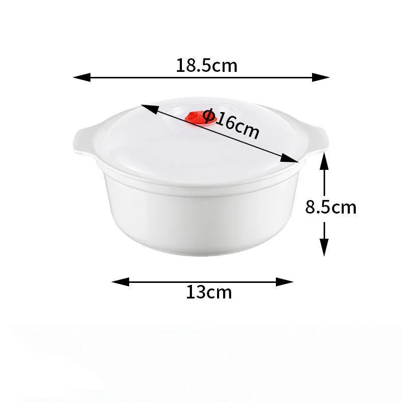 Microwave Safe Plastic Bowl with Fresh-Keeping Lid | Food-Grade Microwave Bowl with Lid Qme small