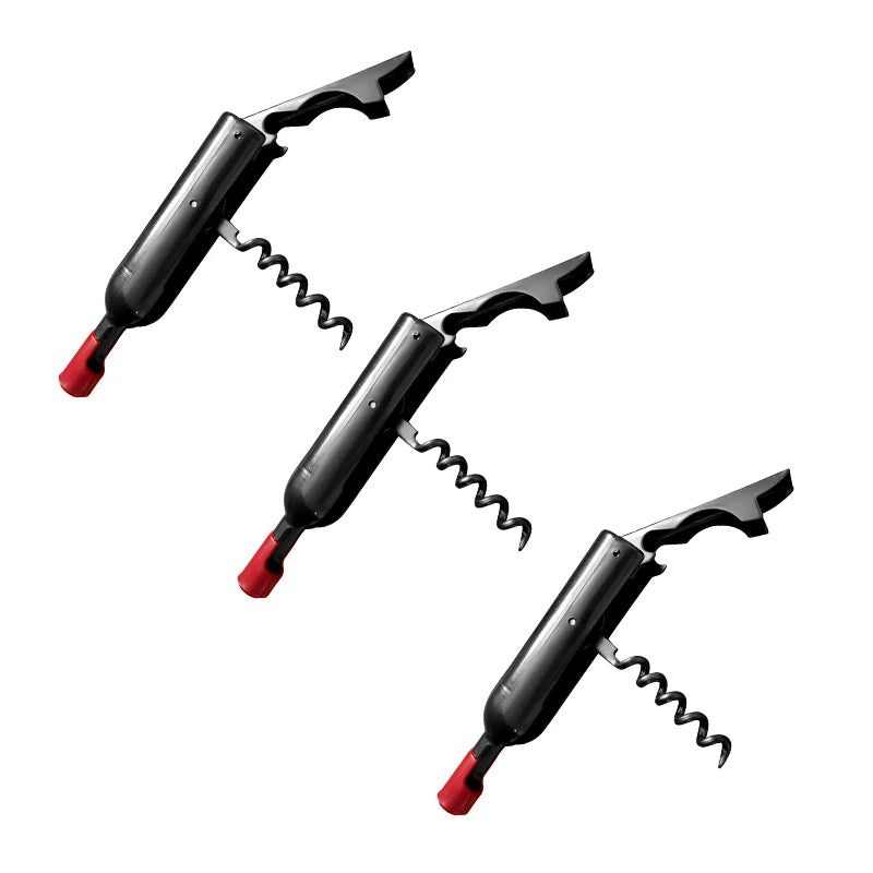 Wine Bottle Shaped Foldable Corkscrew & Fridge Magnet Opener Wine Bottle Opener Qst 3PCS Opener