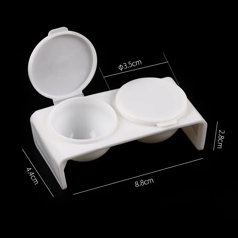 Crystal Nail Liquid Bowl – 2-Hole Cap for Pigments & Thinners Nail Art Tool Qme