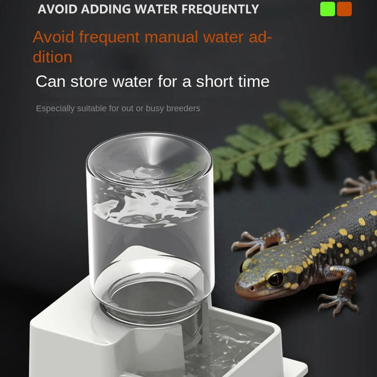 Reptile Automatic Water Fountain Dish for Tortoise & Gecko Reptile Water Dish Qme