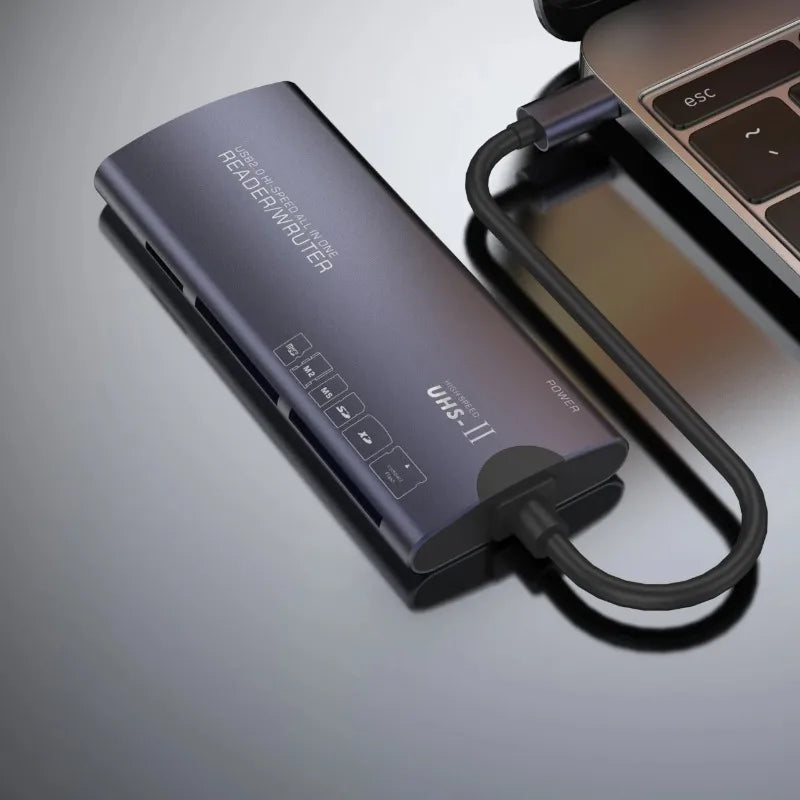 USB 6-in-1 Multi-Card Reader Aluminum Alloy – MS CF SD TF XD USB Card Reader Qme