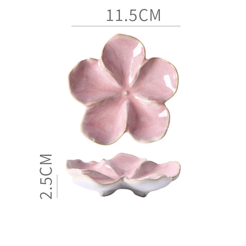 Retro Ceramic Petal Dipping Plate – Kiln-Baked, 13 Colors Ceramic Dipping Plate Qme 2