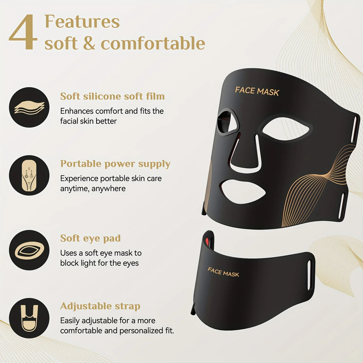 7-Color LED Face & Neck Light Therapy Mask | Skin Rejuvenation LED Therapy Mask Qst