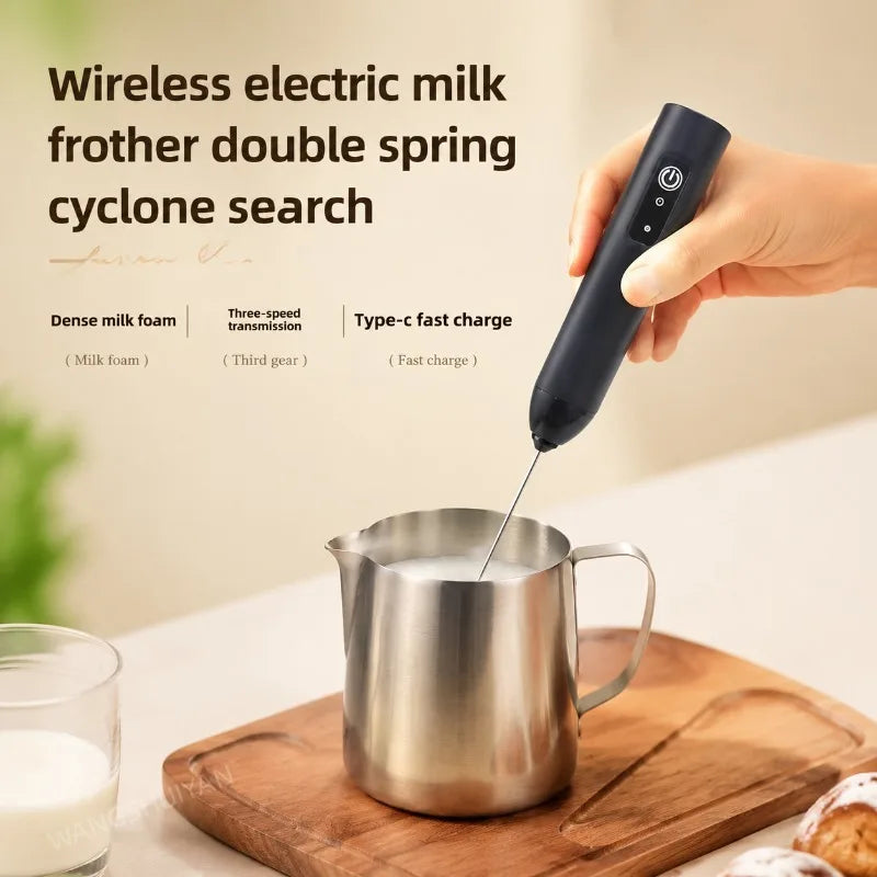 ZARTSEN USB Rechargeable Mini Milk Frother – 3-Speed Foam Maker Milk Frother Qst