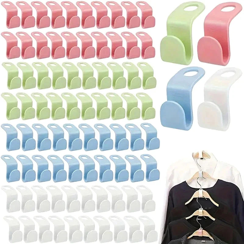 Space-Saving Clothes Hanger Extender Clips | Wardrobe Organizer Hanger Extender Clips Qme