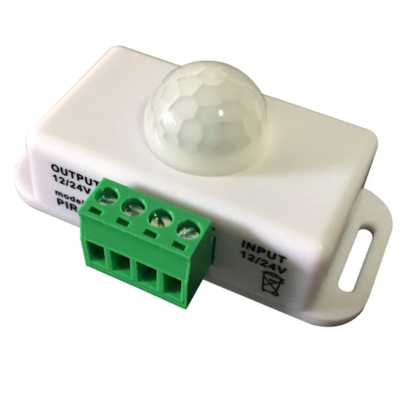 ESCAM 12V-24V 8A PIR Motion Sensor Auto Switch for LED Lights PIR Motion Sensor Switch Qme 2pcs WHITE