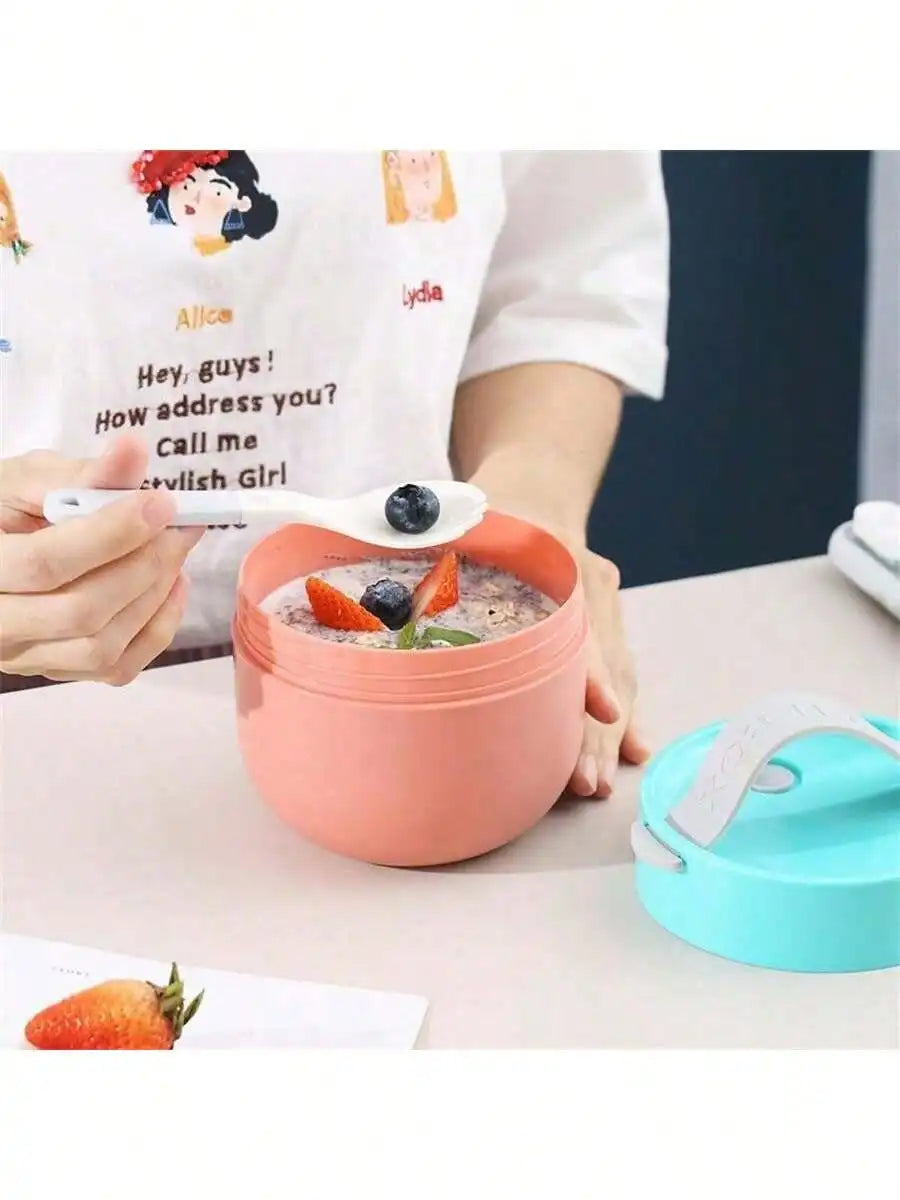 Dual Portable Sealed Lunch Box with Lid & Spoon | 3 Colors Sealed Lunch Box Qme