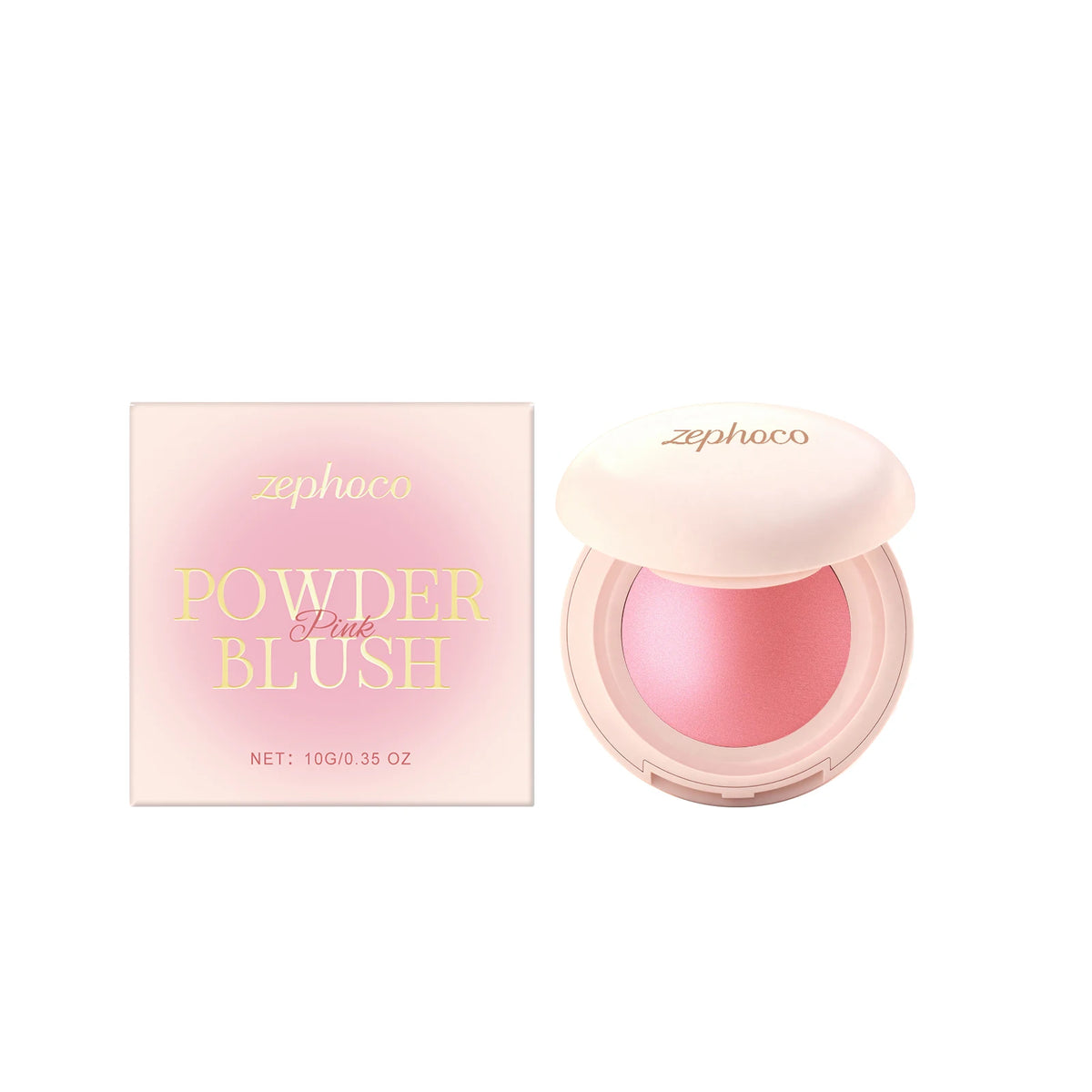 Zephoco Powder Blush – Silky High-Pigment Natural Finish Cheek Colour Powder Blush Qst Pink