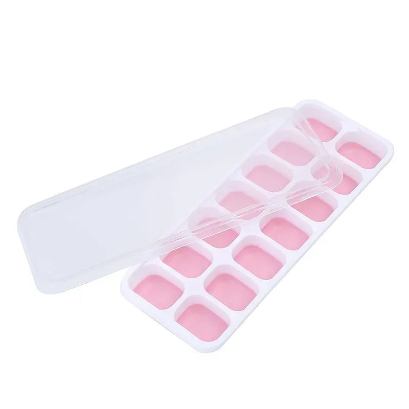 Silicone Ice Cube Trays with Lids, Set of 2 – Reusable Silicone Ice Cube Tray Qme Pink 2pcs