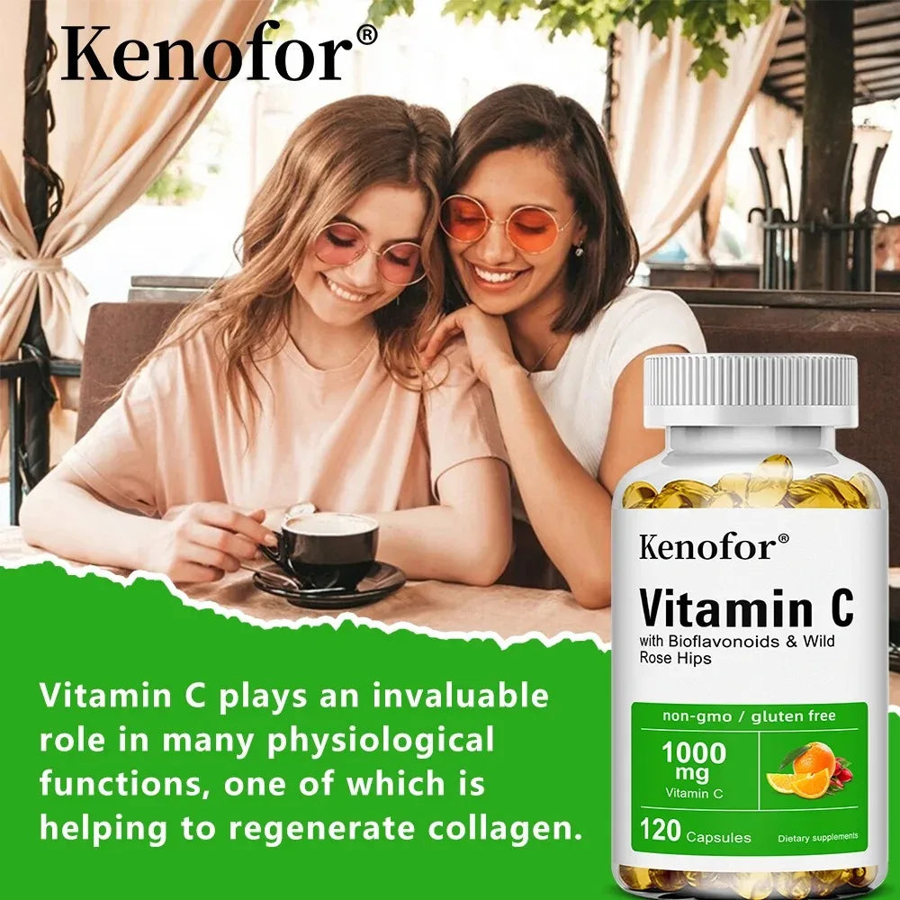 Kenofor Vitamin C 1000mg Capsules – Immune & Skin Support Vitamin C Supplement Qst