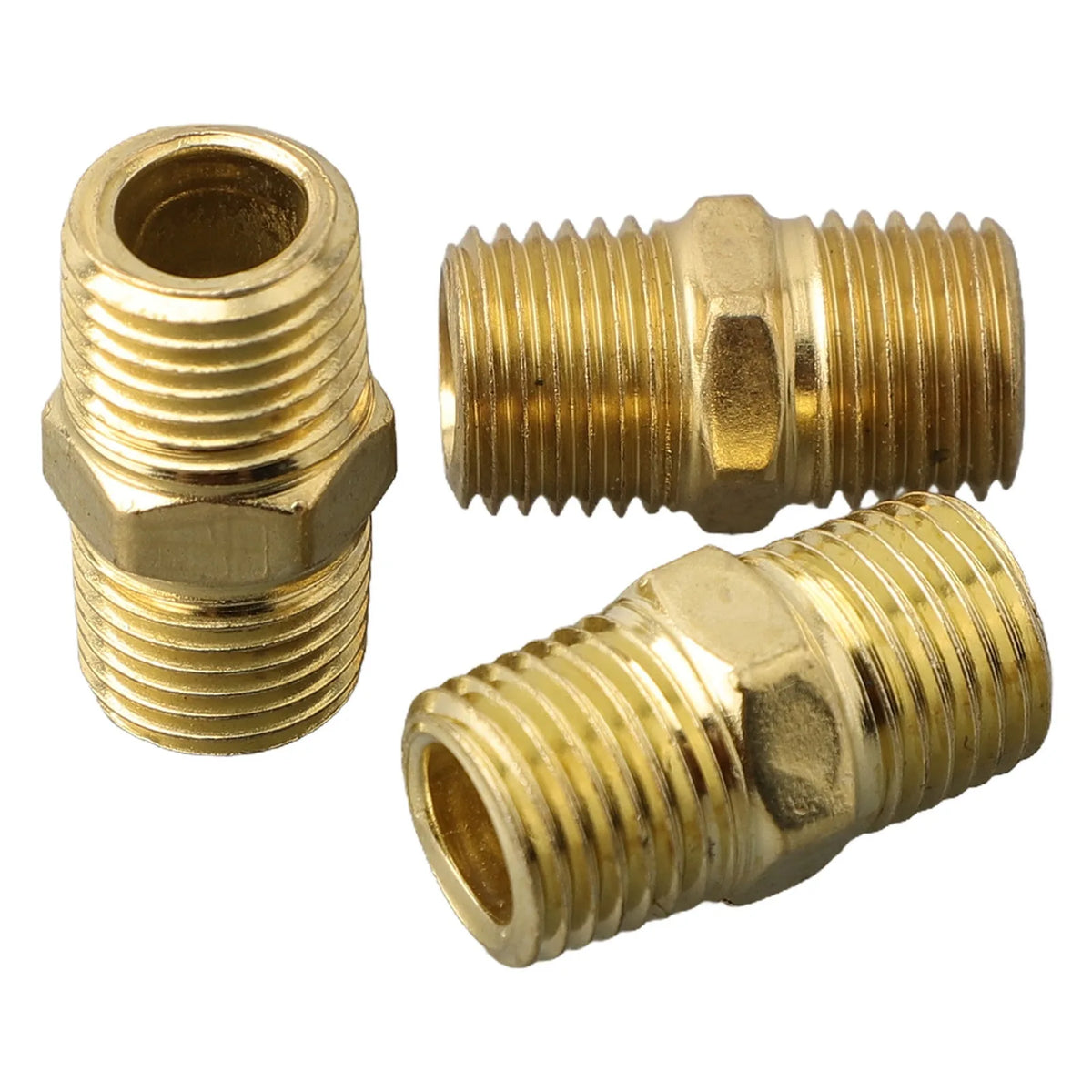 Brass Hex Nipple Pipe Fitting Adapter 1" BSP Male to Male Pipe Fitting Adapter Qme