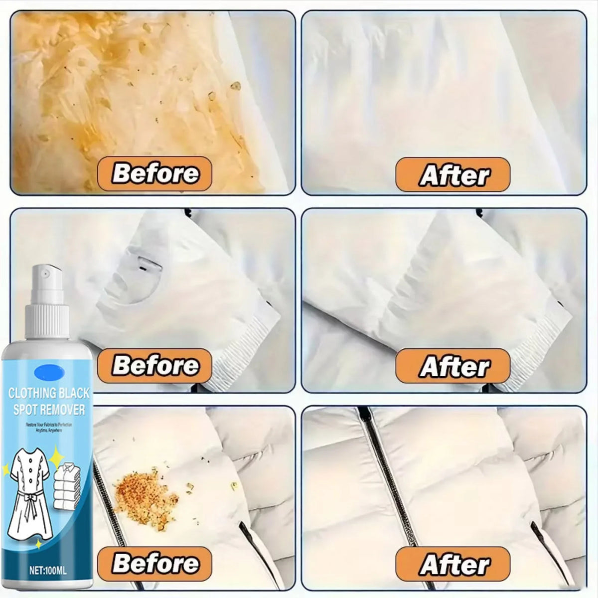 Clothing Mold & Stain Remover – Yellowing, Sweat & Spots Fabric Stain Remover Qme