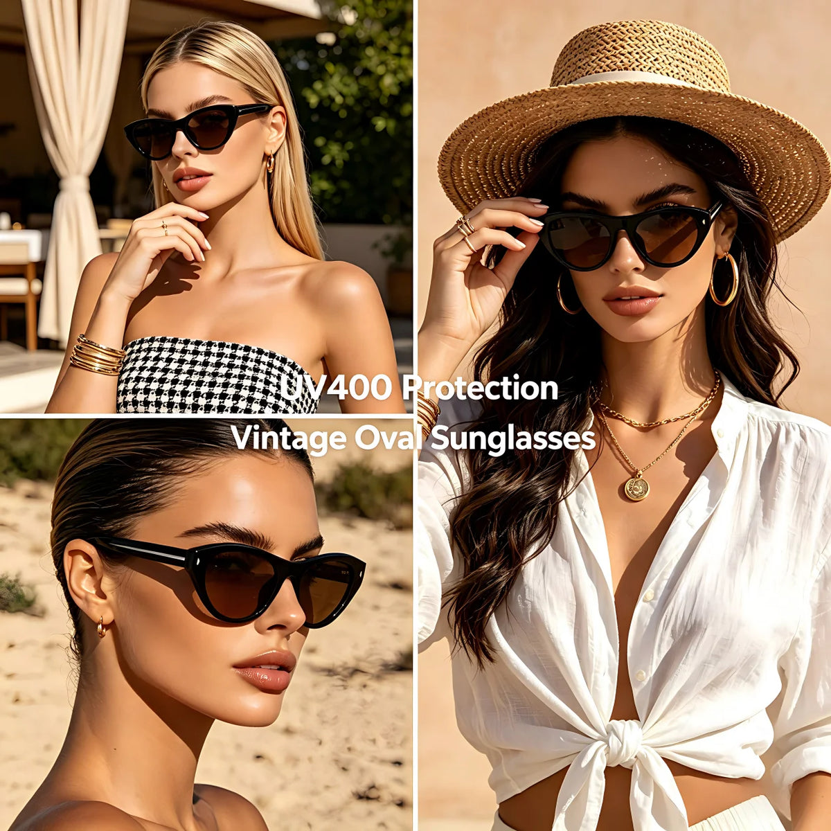 VOPHA Y2K Cat Eye Sunglasses UV400 – Vintage Pilot Style Cat Eye Sunglasses Qst