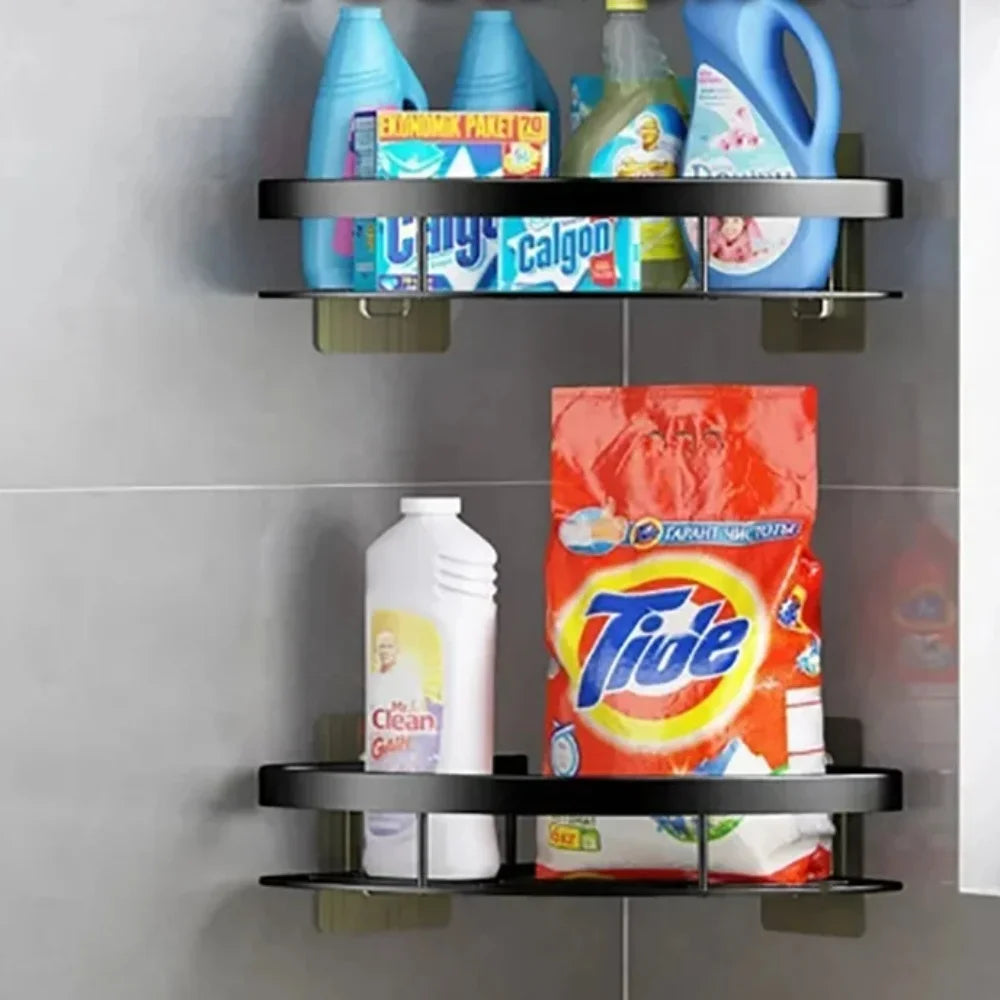 Aluminum Bathroom Storage Rack – No-Damage Wall Organizer Bathroom Wall Organizer Qme