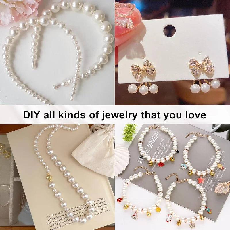 Mixed Acrylic Pearl Beads | 5 Sizes, 30g DIY Craft Pack Craft Beads Qme