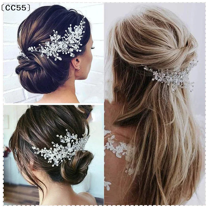 Crystal Floral Bridal Headband – Elegant Wedding Hair Accessory Bridal Headband Qst
