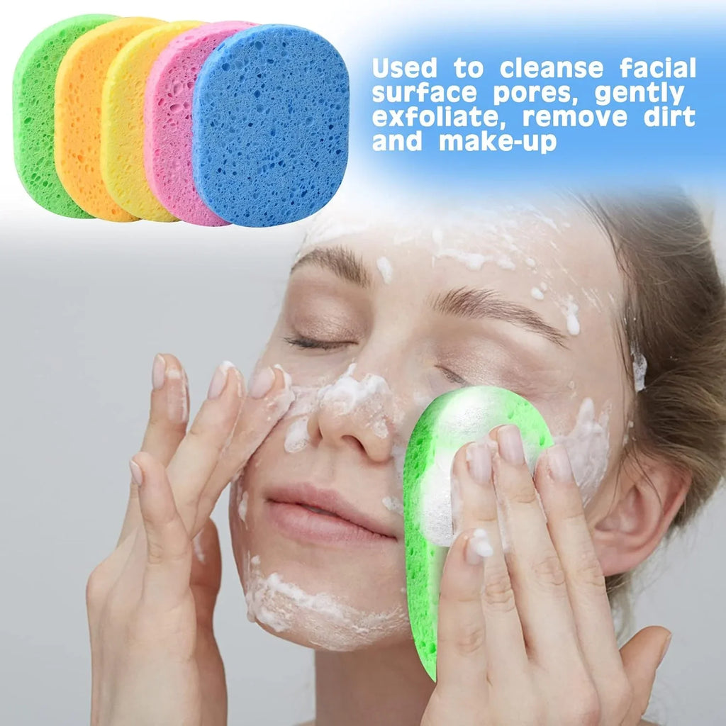 Wood Pulp Round Facial Cleansing Sponges – Soft & Gentle Facial Cleansing Sponge Qme