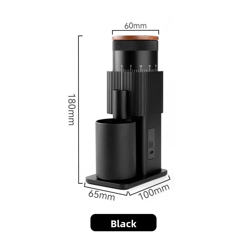 HAOYUNMA Rechargeable Conical Burr Coffee Grinder – All-Metal Electric Coffee Grinder Qst black