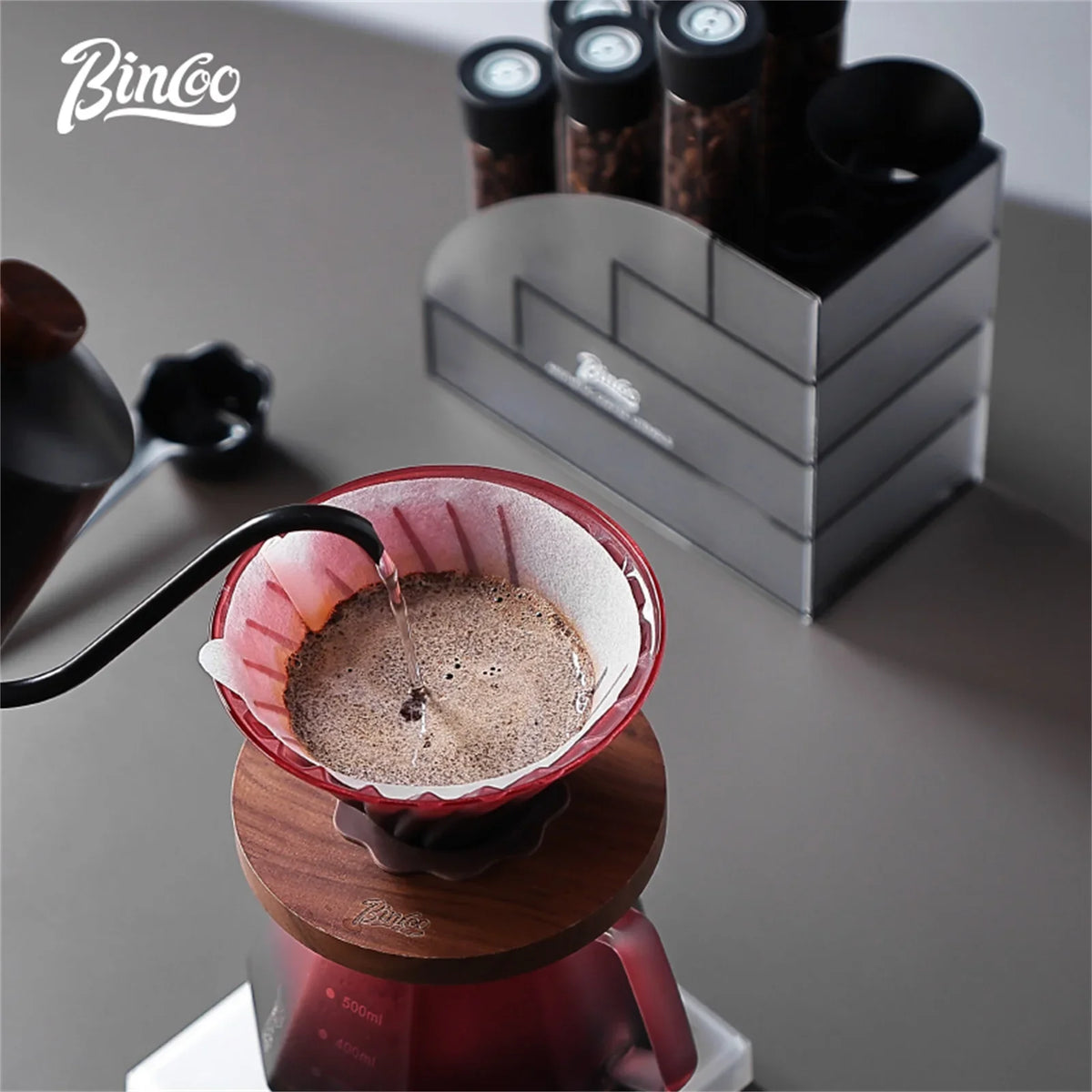 BINCOO Single Dose Coffee Bean Storage Tubes – 6-Tube Shelf Set Coffee Bean Storage Set Qst