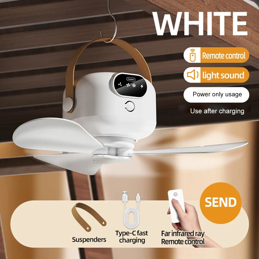 Portable Rechargeable Camping Tent Ceiling Fan with Remote Portable Camping Fan Qme Straight Insert