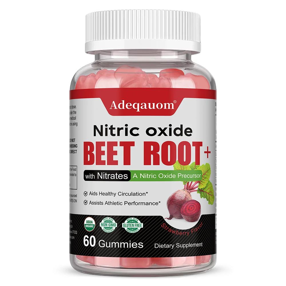 Organic Beetroot Extract Gummies – Energy & Daily Wellness Herbal Supplement Qst 60 count-1 bottle