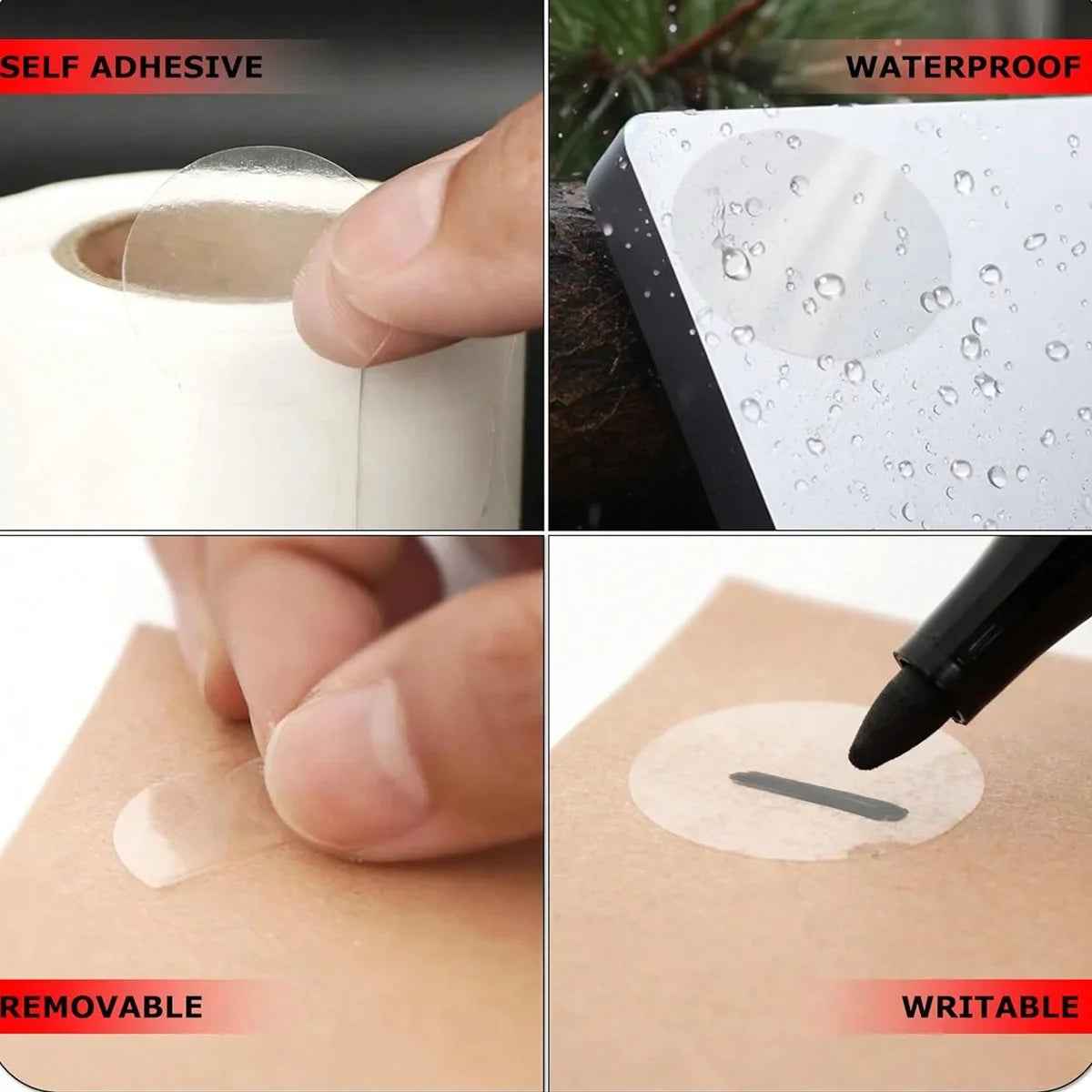 Round Clear PVC Stickers – Crystal Transparent Envelope Seals Envelope Seal Stickers Qme