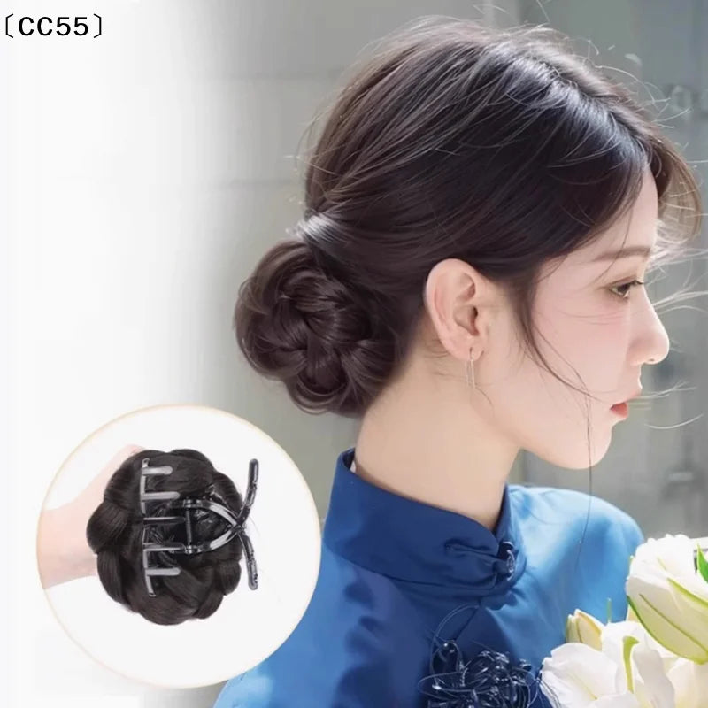 Synthetic Bun Hair Clip – Braided Chignon Updo Accessory Hair Bun Clip Qst