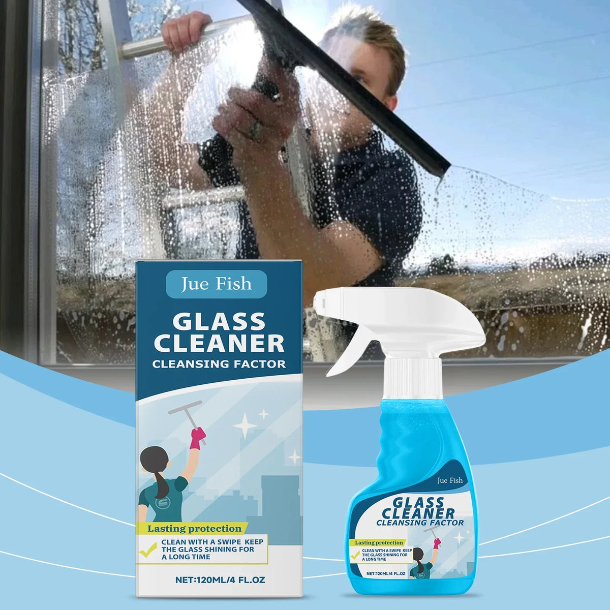 Qme Glass & Mirror Cleaning Spray – Streak-Free Shine Glass Cleaning Spray Qme
