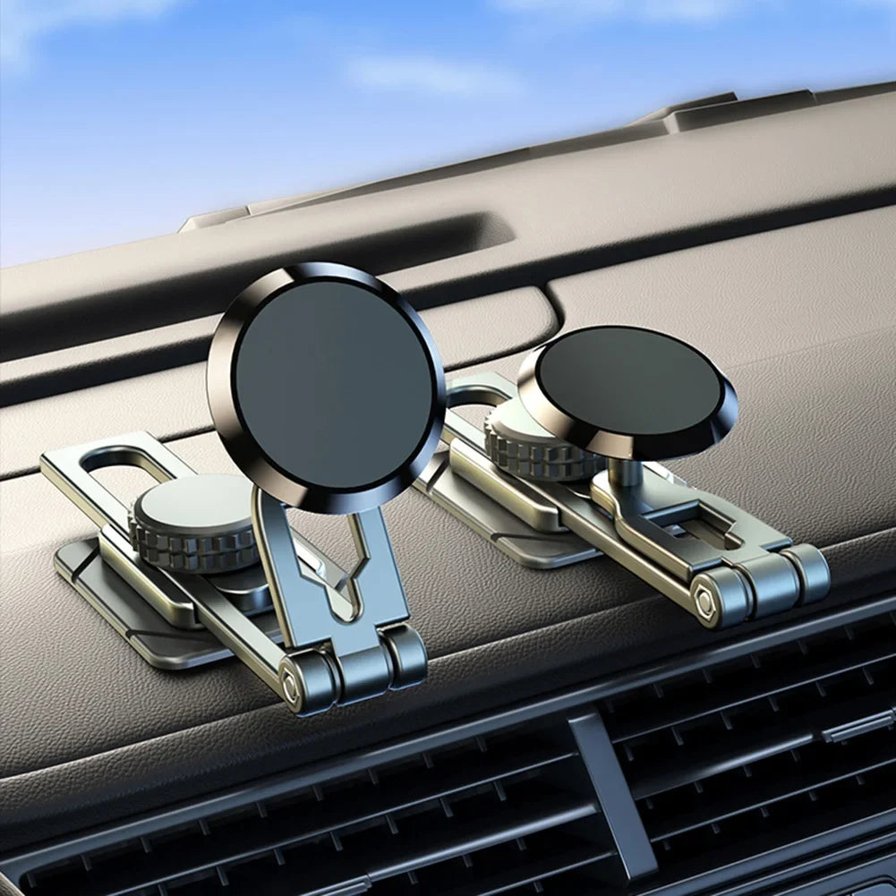 Magnetic Car Phone Mount Foldable Aluminum Alloy Stand Car Phone Mount Qme