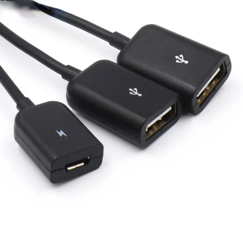 Micro USB & USB-C OTG Hub Adapter – Dual USB 2.0 Host USB OTG Hub Adapter Qme