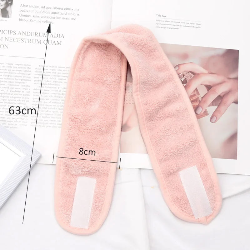 Women's Adjustable SPA Facial Headband – Soft Toweling Hair Band SPA Facial Headband Qme