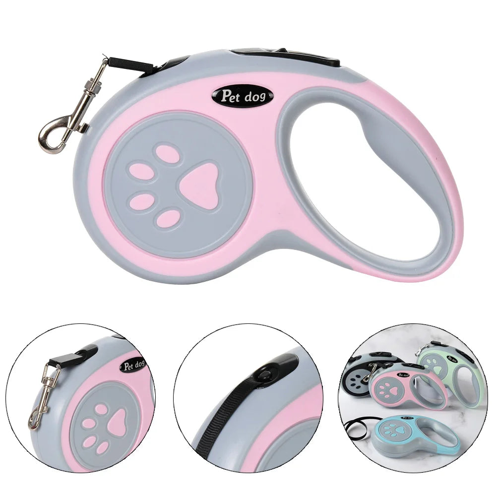 Retractable Nylon Dog Leash 3M/5M – Small & Medium Dogs & Cats Retractable Dog Leash Qst