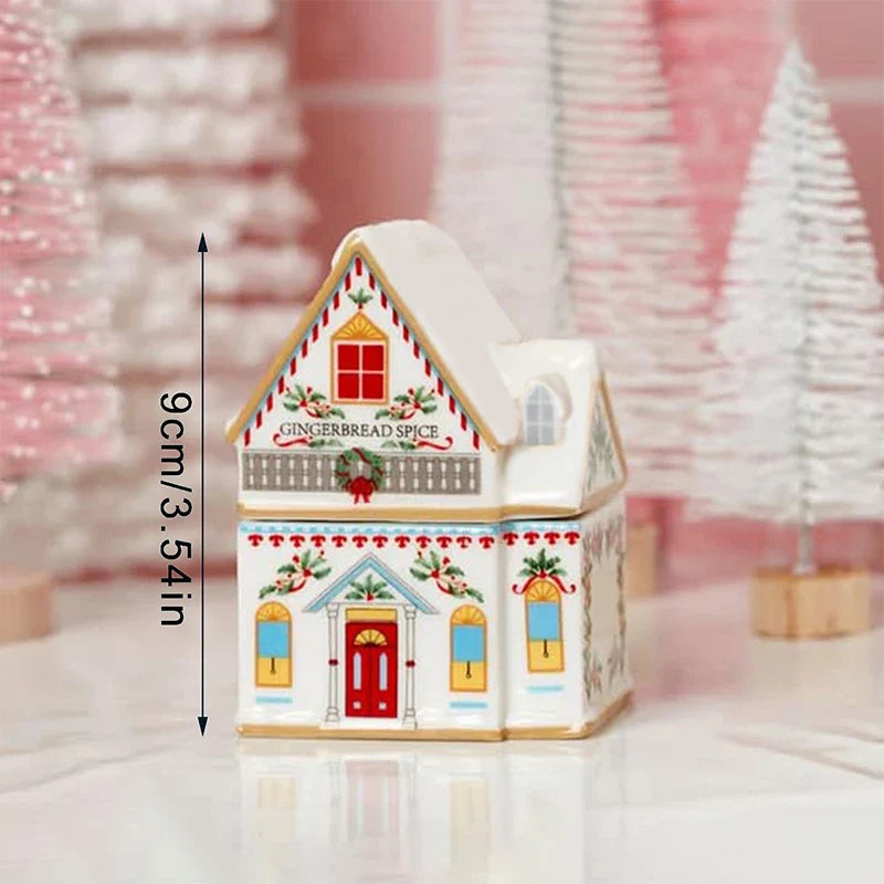 Mini Christmas Gingerbread House Spice Jars | Holiday Village Set Christmas Décor Jars Qme
