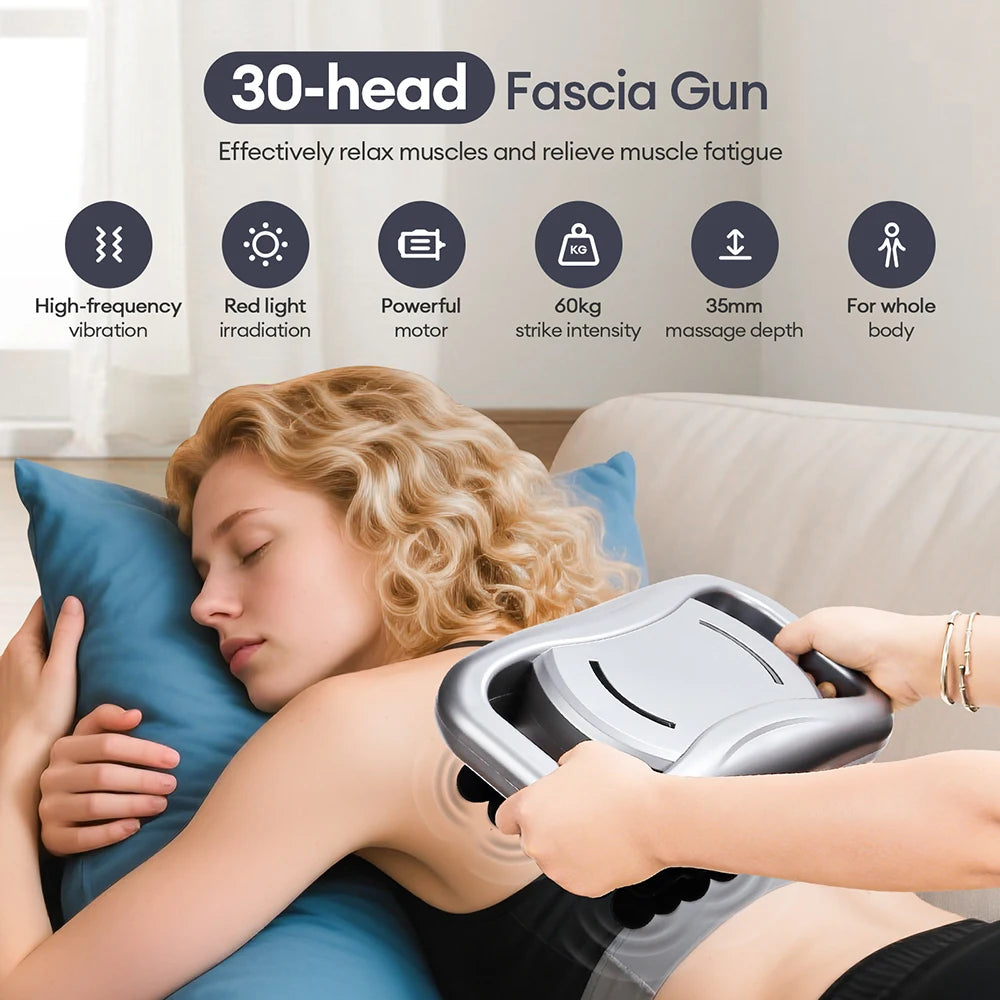 30-Head Fascia Massage Gun – High-Frequency Vibration Body Fascia Massage Gun Qst