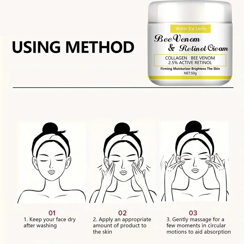Bee Venom Retinol Cream – Natural Honey Moisturizing Lotion Moisturizing Face Cream Qme