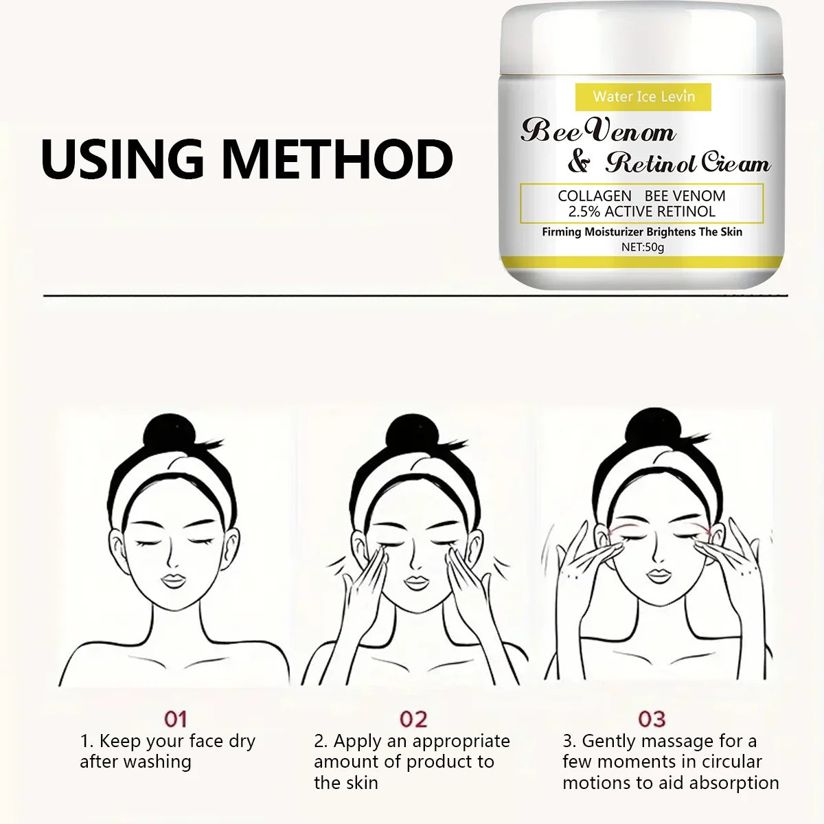 Bee Venom Retinol Cream – Natural Honey Moisturizing Lotion Moisturizing Face Cream Qme
