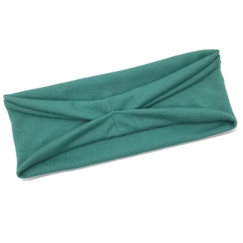 Women's Twisted Knot Cotton Wide Turban Headband – 19 Colors Turban Headband Qme