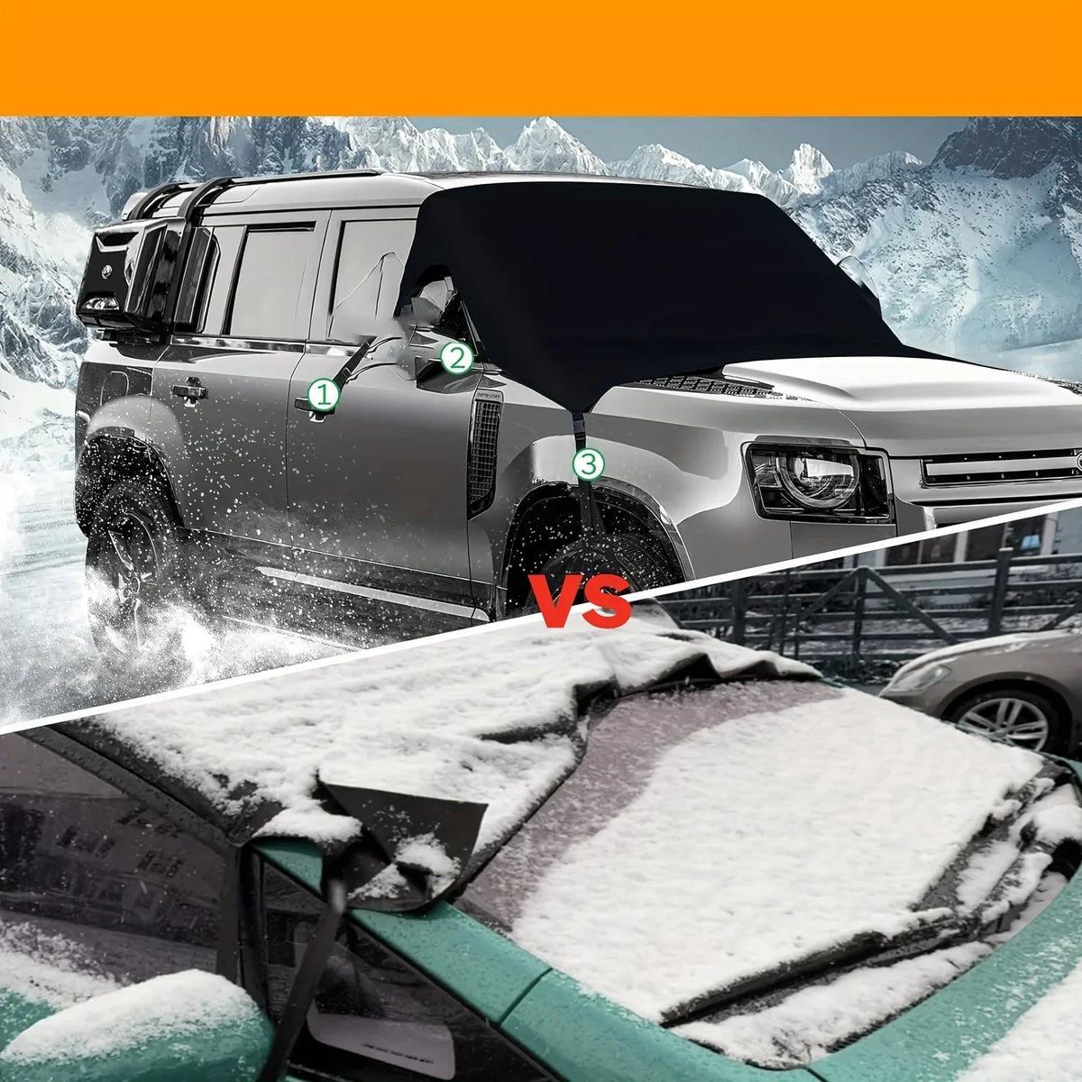 600D Waterproof Windshield Cover – Anti-Ice Snow & Frost Guard Windshield Cover Qme