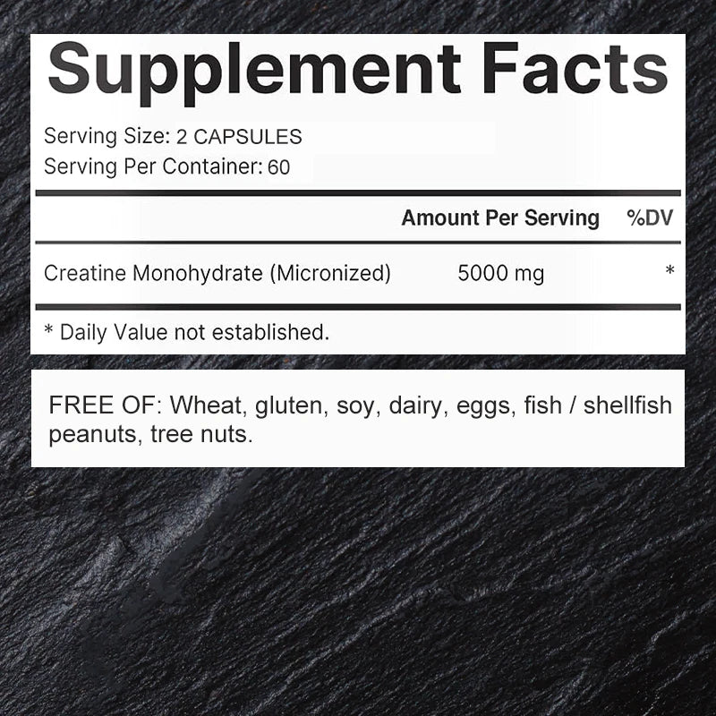 Pslalae Creatine Monohydrate Capsules – Strength & Endurance Creatine Supplement Qst