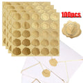Gold Embossed Heart Envelope Seal Stickers – 100 Pcs Envelope Seal Stickers Qme gold