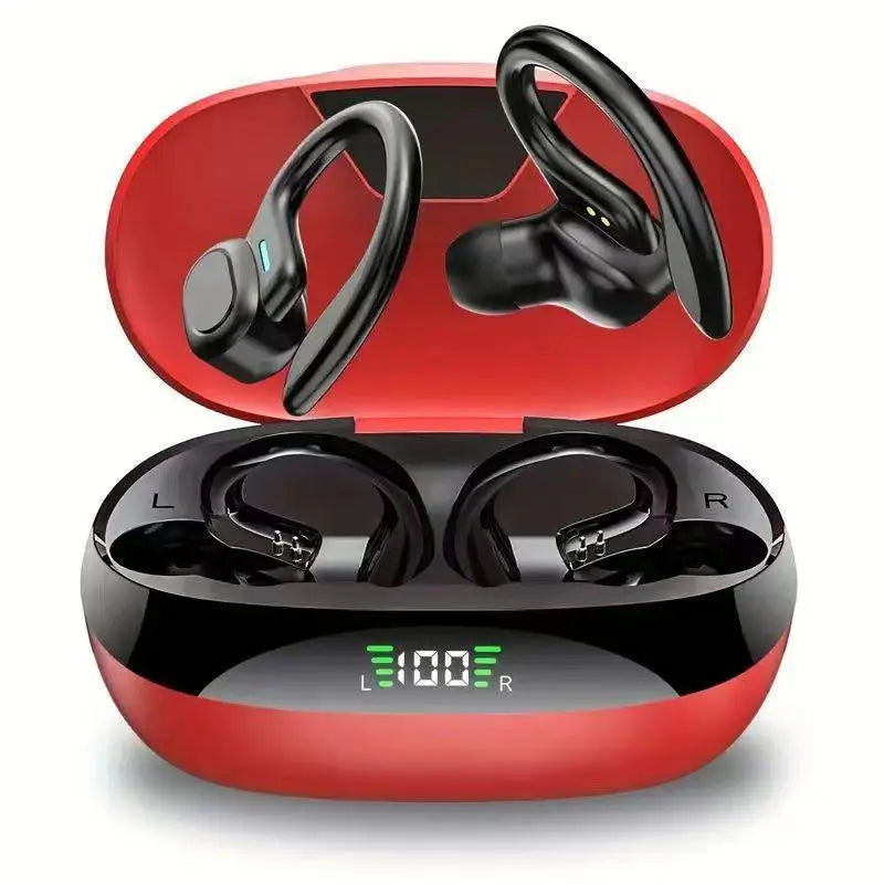Wireless Bluetooth Sport Earphones – HiFi Stereo & Waterproof Wireless Sport Earphones Qst red
