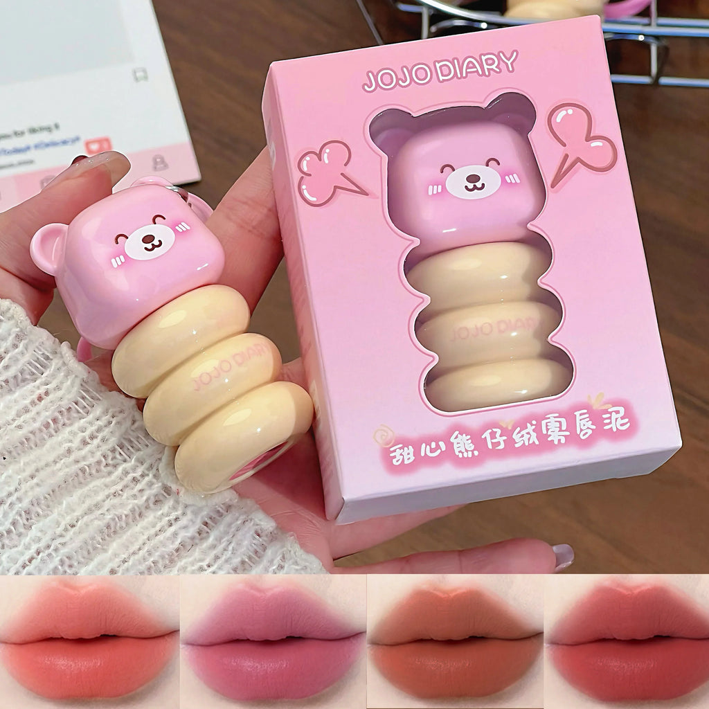 JOJO DAILY Pink Bear Velvet Matte Lip Cream – 6 Shades Matte Lip Cream Qme